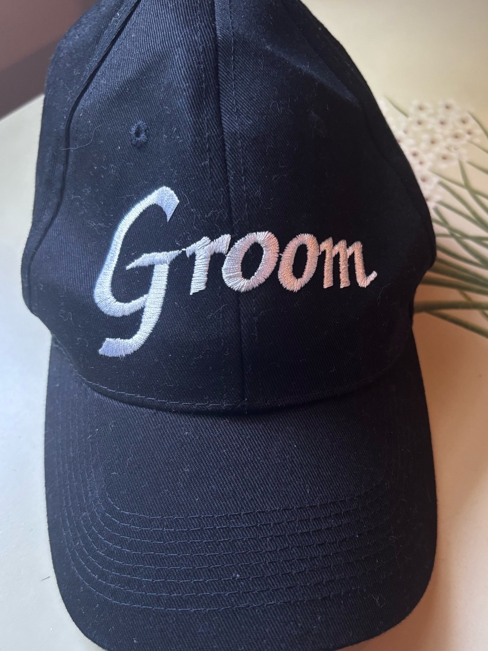 Embroidered Black Baseball Cap -